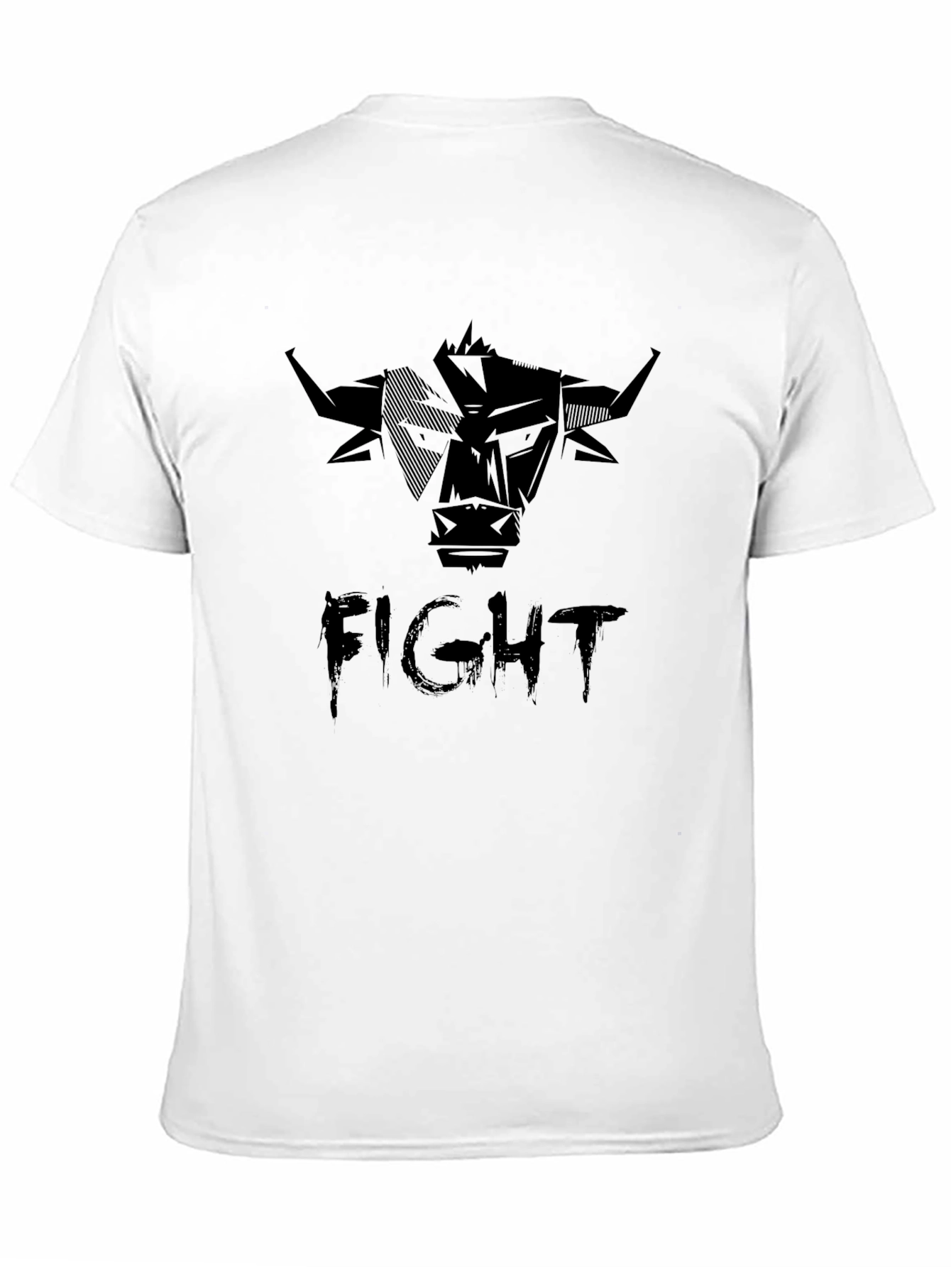 Mens Black Fight Bull Graphic Tee