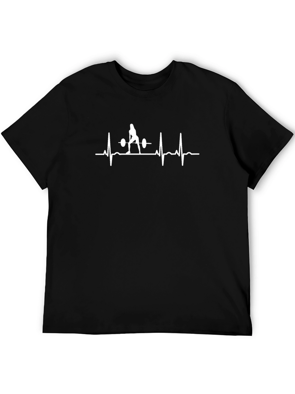 Weightlifting Heartbeat Tee - Black Cotton