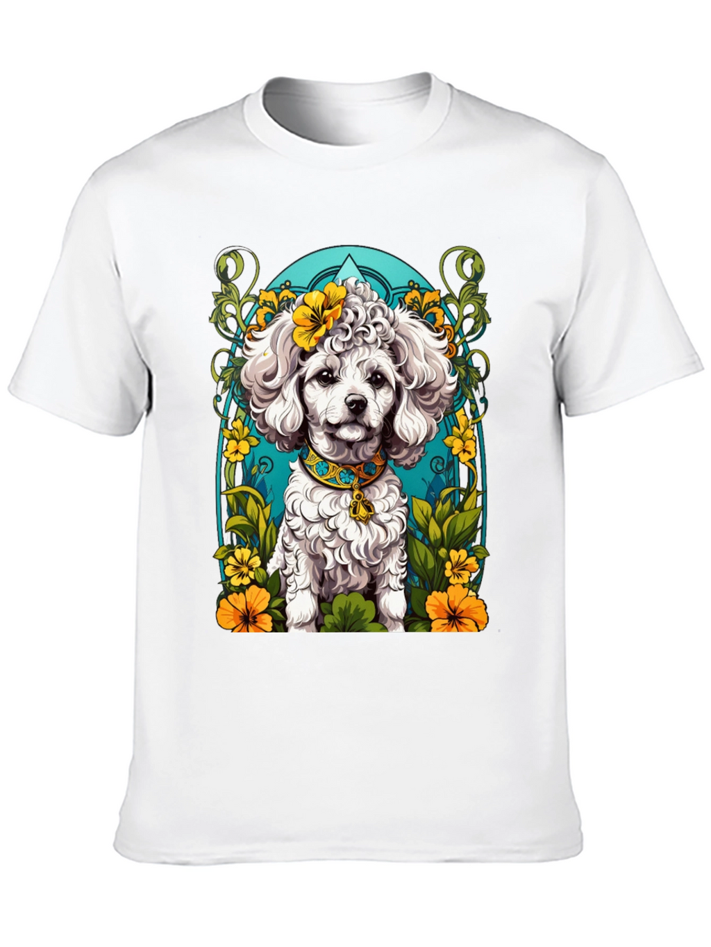 Dog Lover T-Shirt: Floral Poodle Design