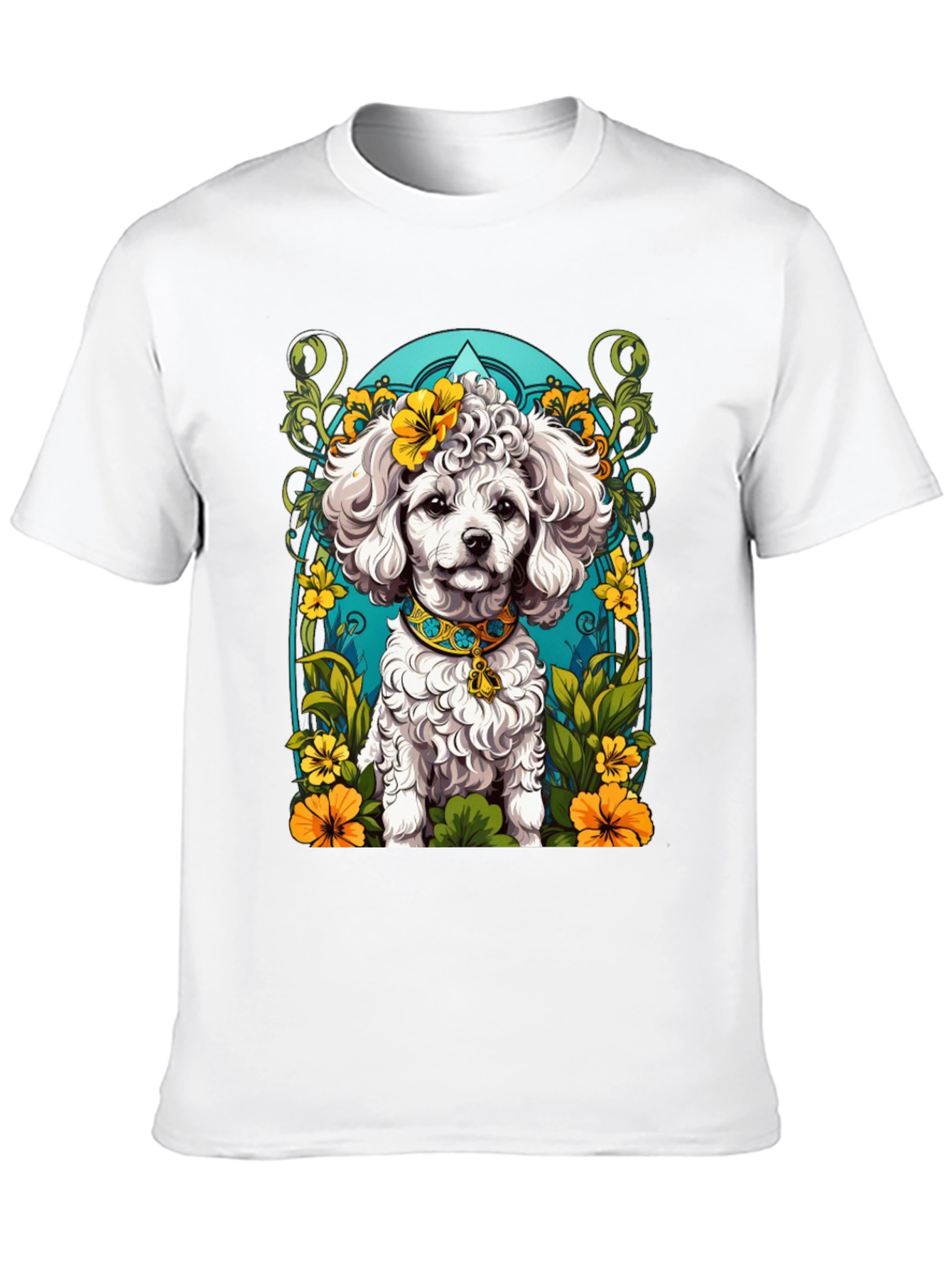 Dog Lover T-Shirt: Floral Poodle Design