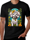 Dog Lover T-Shirt: Floral Poodle Design
