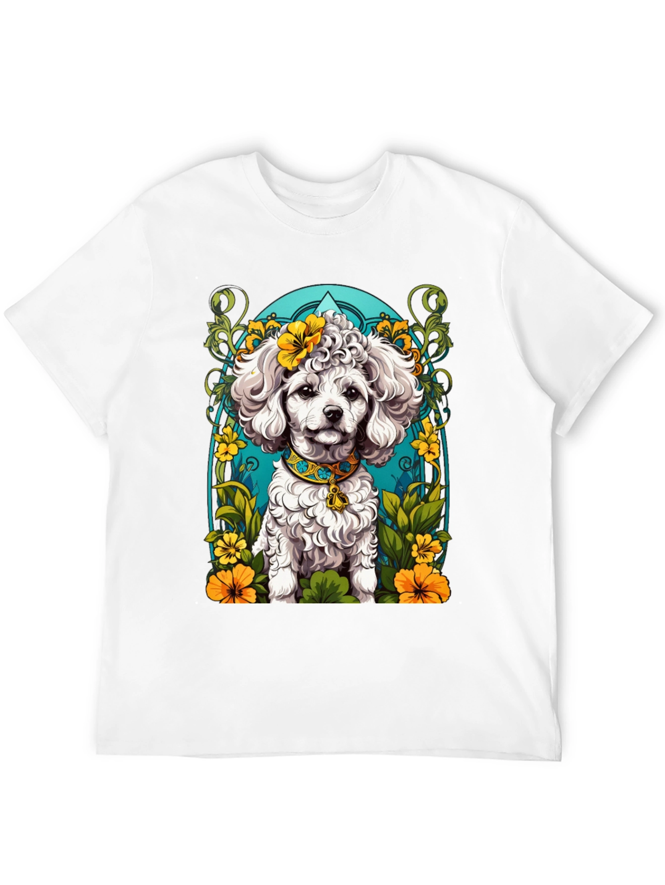 Dog Lover T-Shirt: Floral Poodle Design
