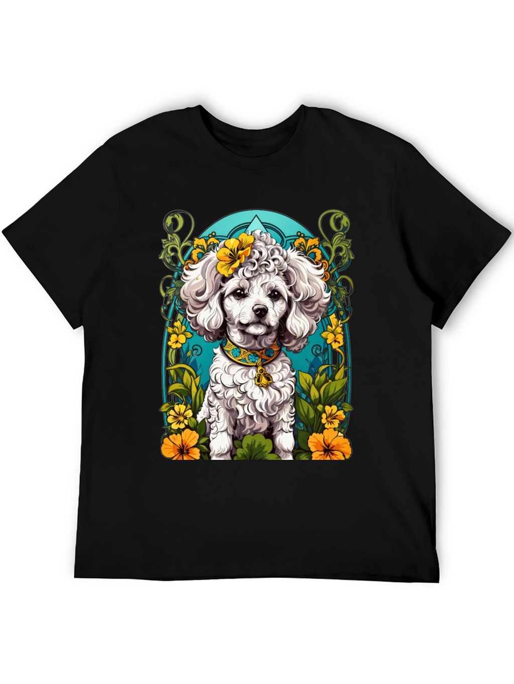 Dog Lover T-Shirt: Floral Poodle Design