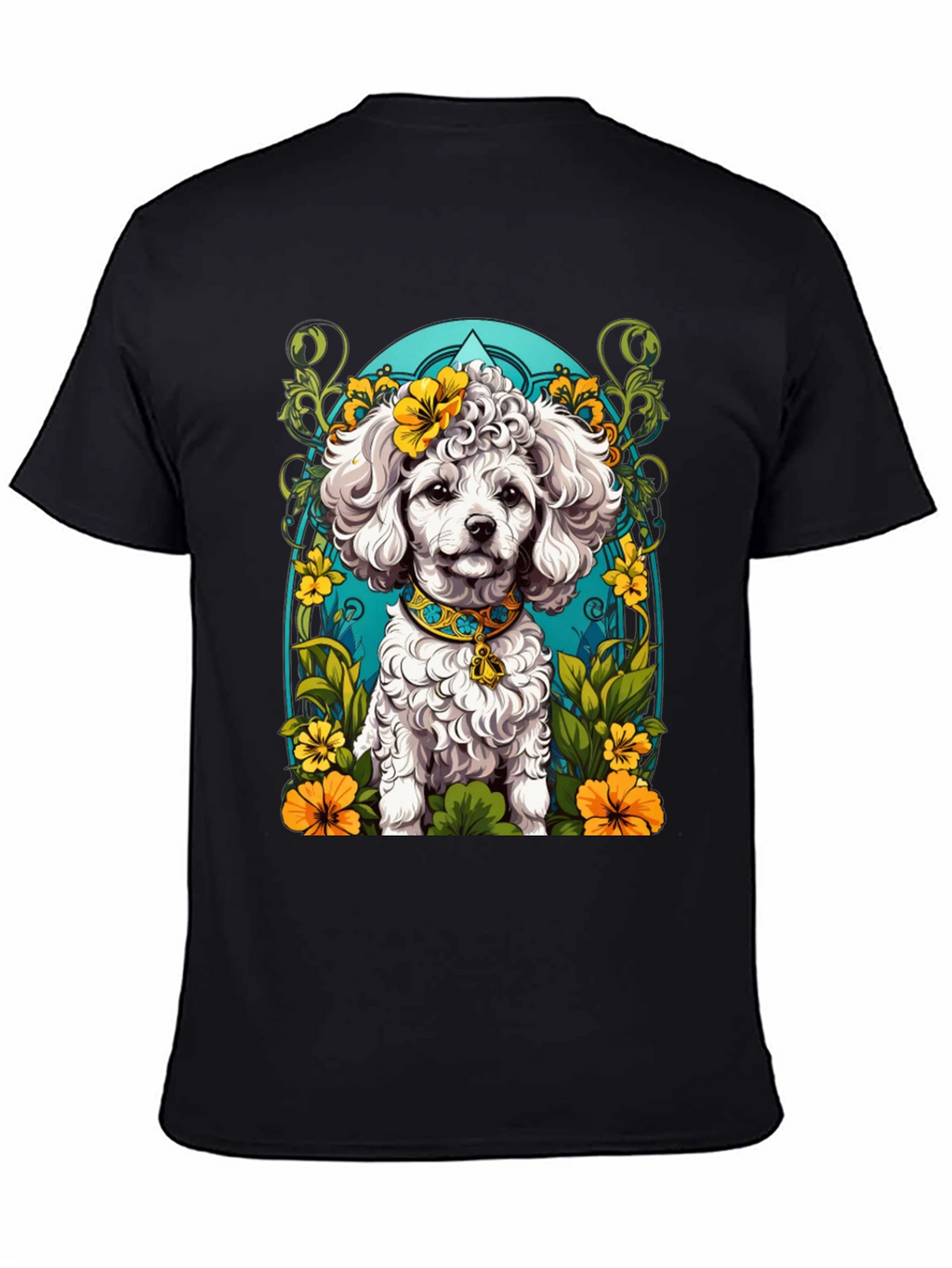Dog Lover T-Shirt: Floral Poodle Design