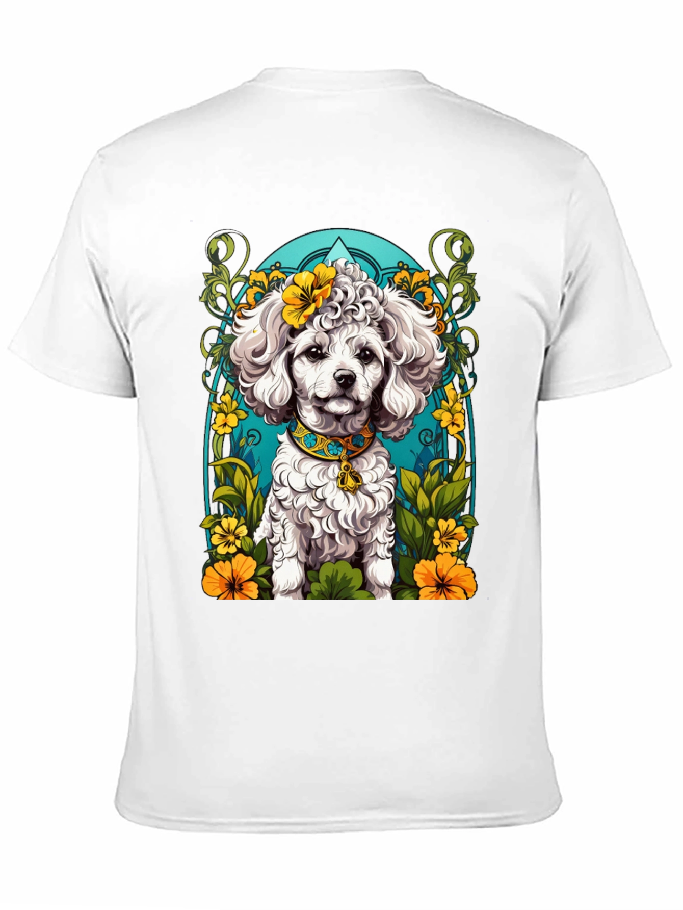 Dog Lover T-Shirt: Floral Poodle Design