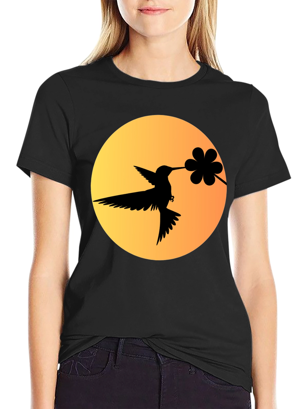 Hummingbird & Flower Graphic Tee