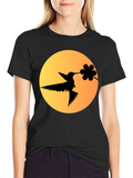Hummingbird & Flower Graphic Tee