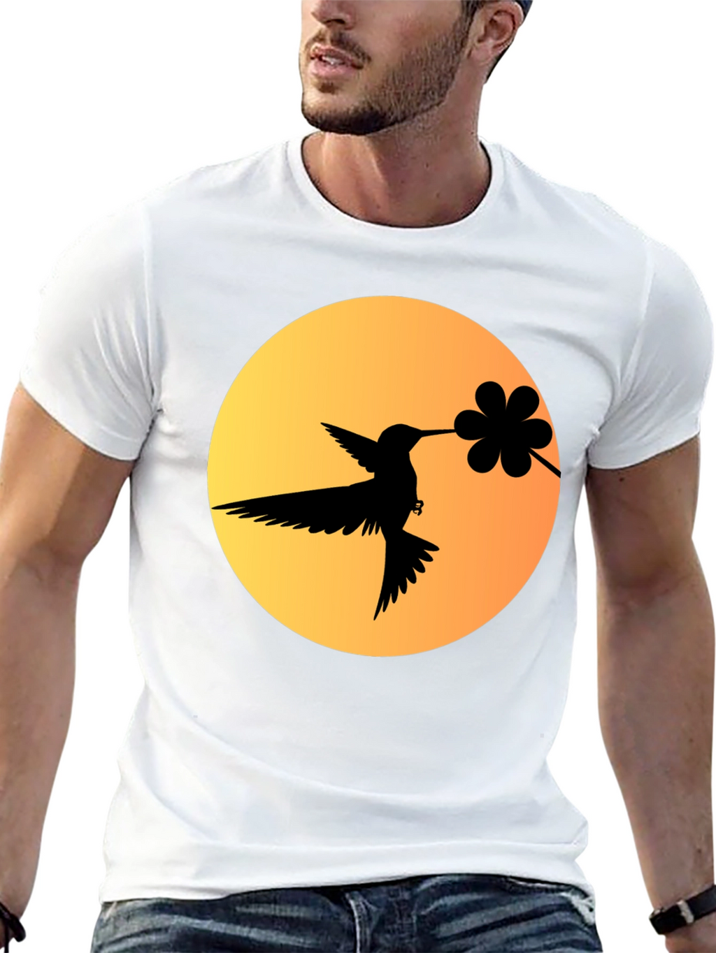 Hummingbird & Flower Graphic Tee
