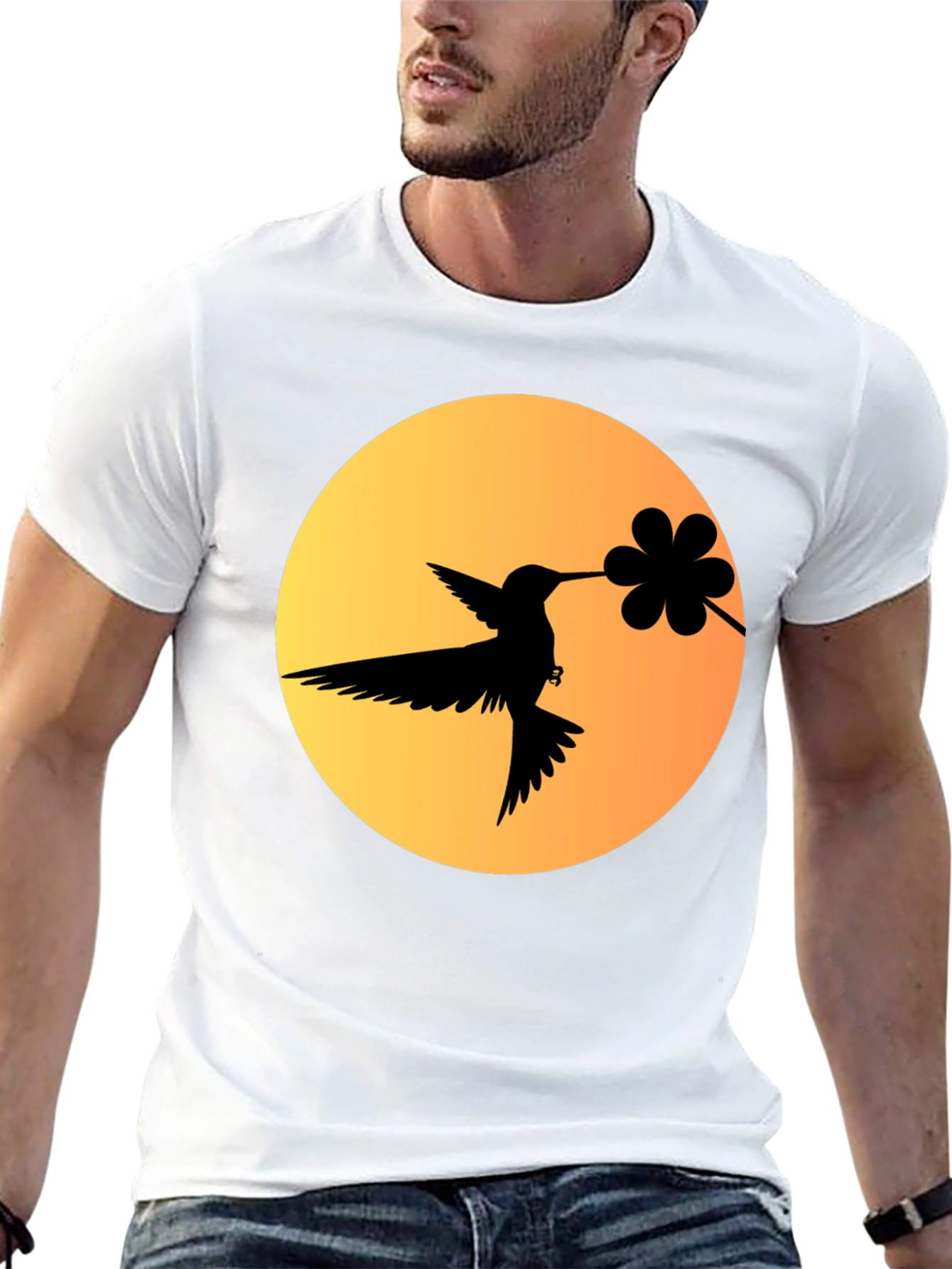 Hummingbird & Flower Graphic Tee