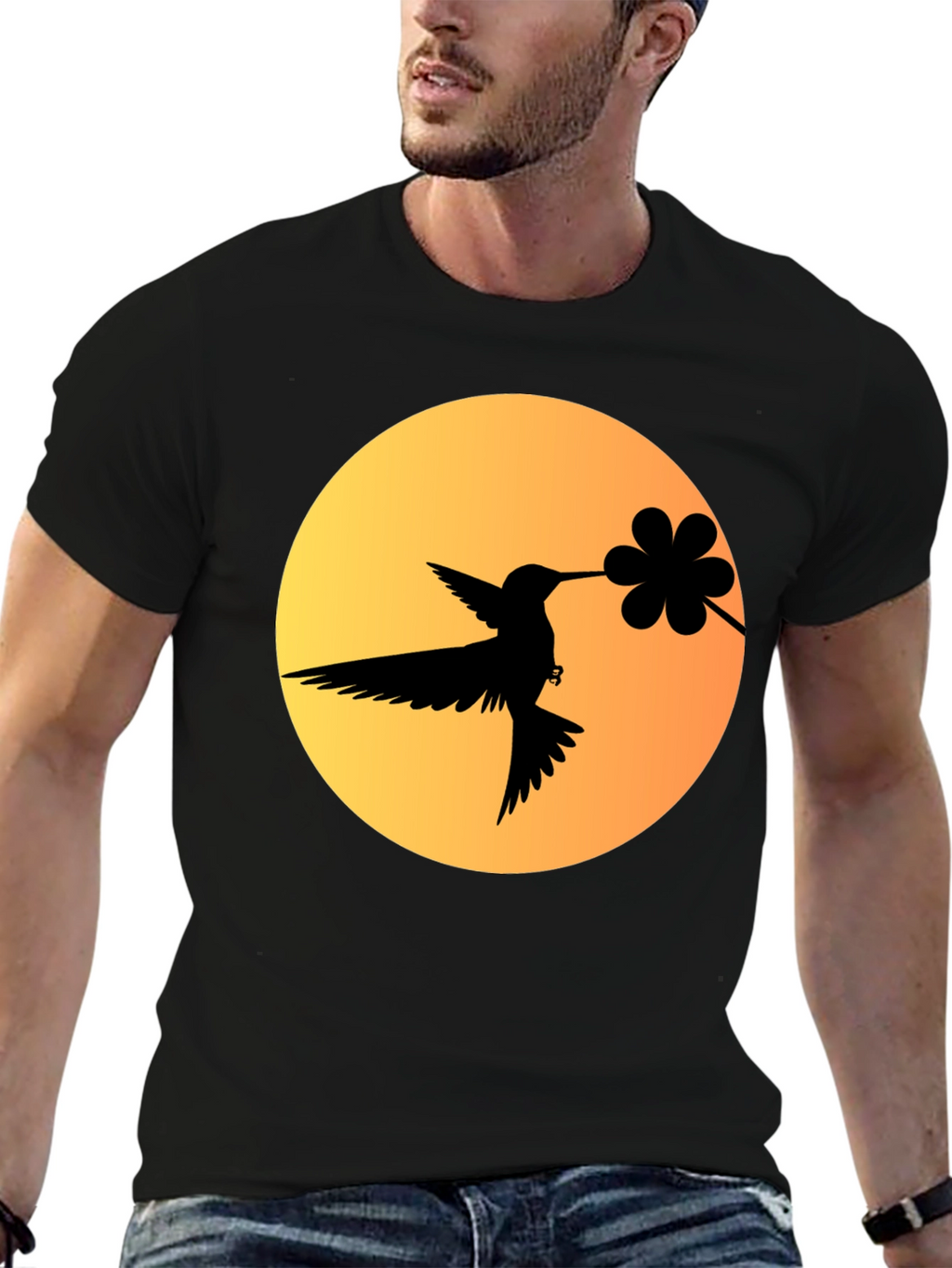 Hummingbird & Flower Graphic Tee