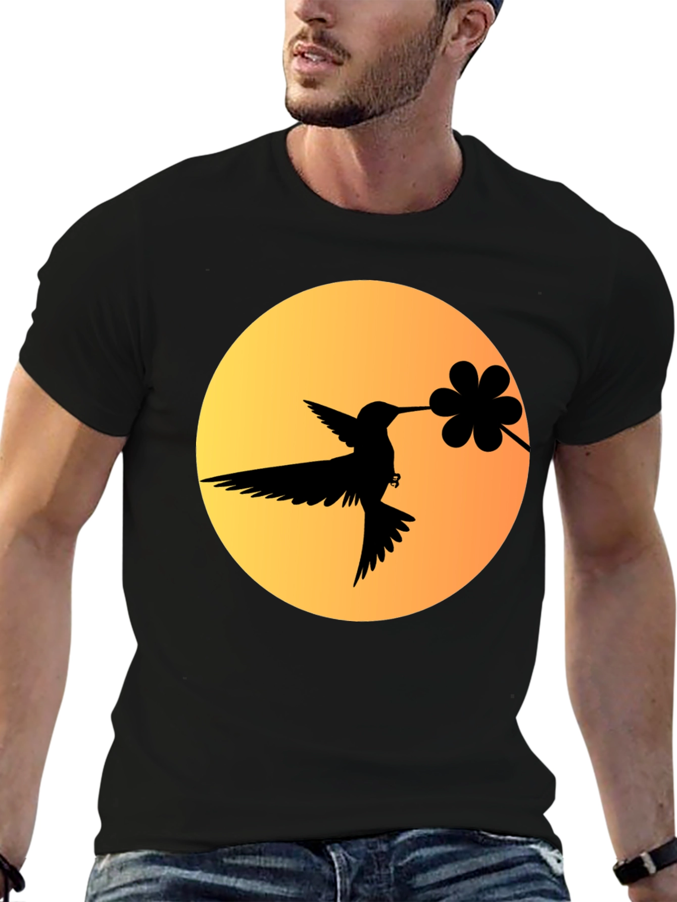 Hummingbird & Flower Graphic Tee