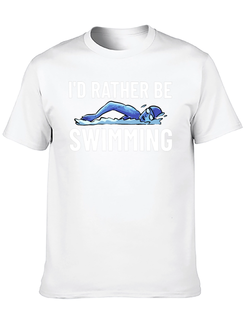 Id Rather Be Swimming Black T-Shirt