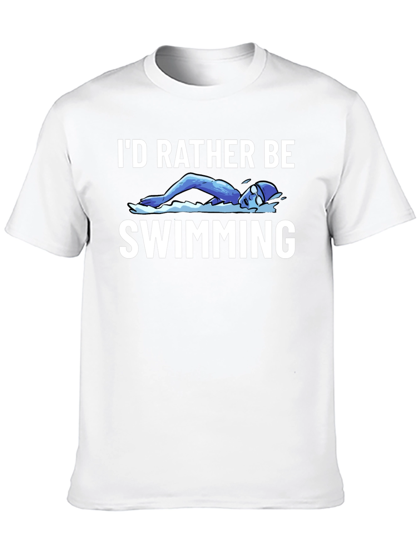 Id Rather Be Swimming Black T-Shirt