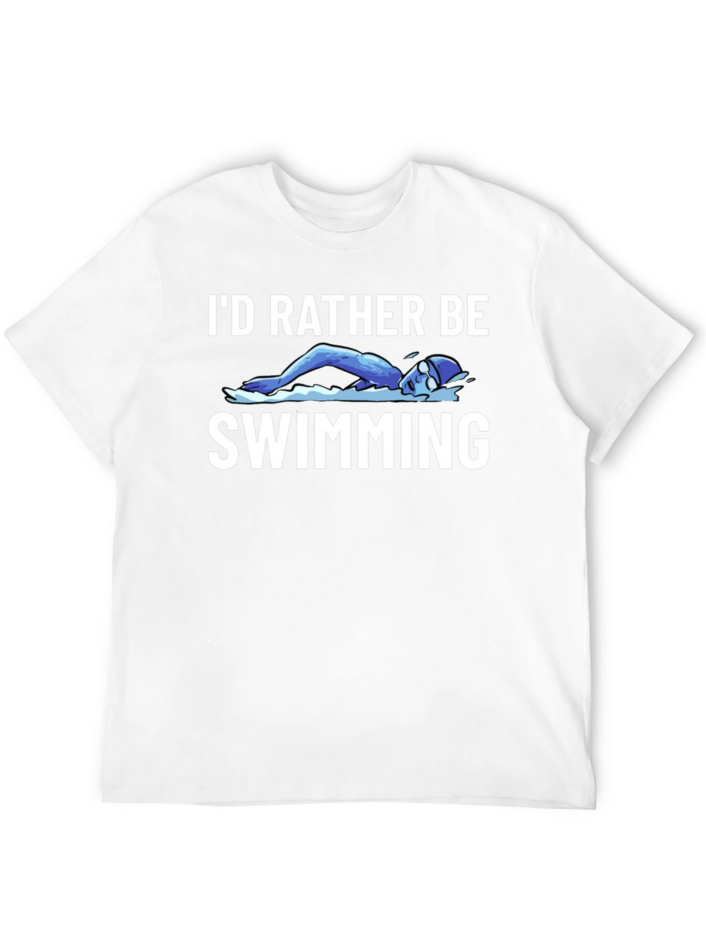 Id Rather Be Swimming Black T-Shirt