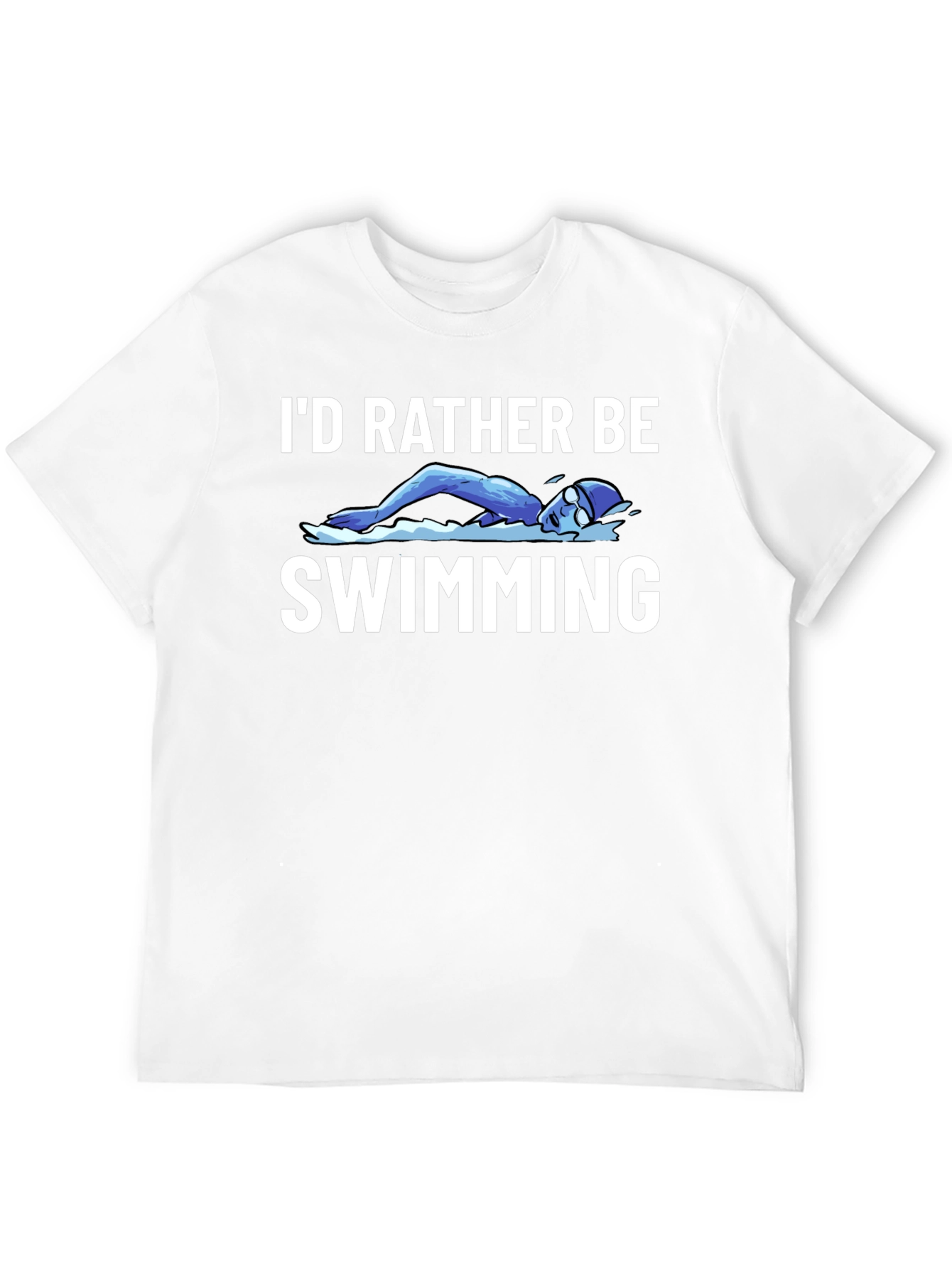 Id Rather Be Swimming Black T-Shirt