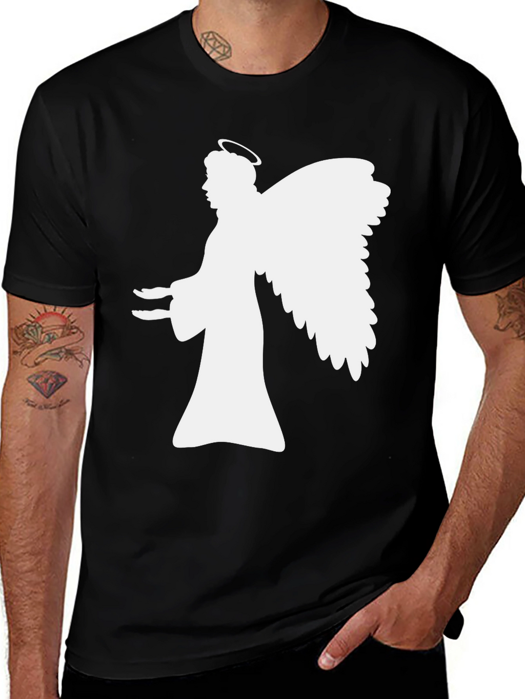 Angel Graphic Tee - Stylish Religious T-Shirt