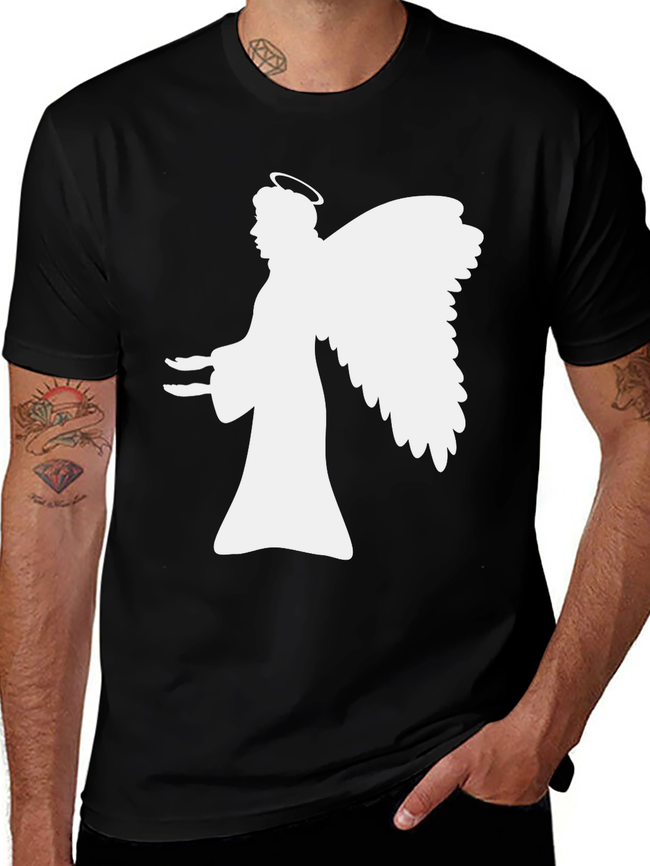 Angel Graphic Tee - Stylish Religious T-Shirt