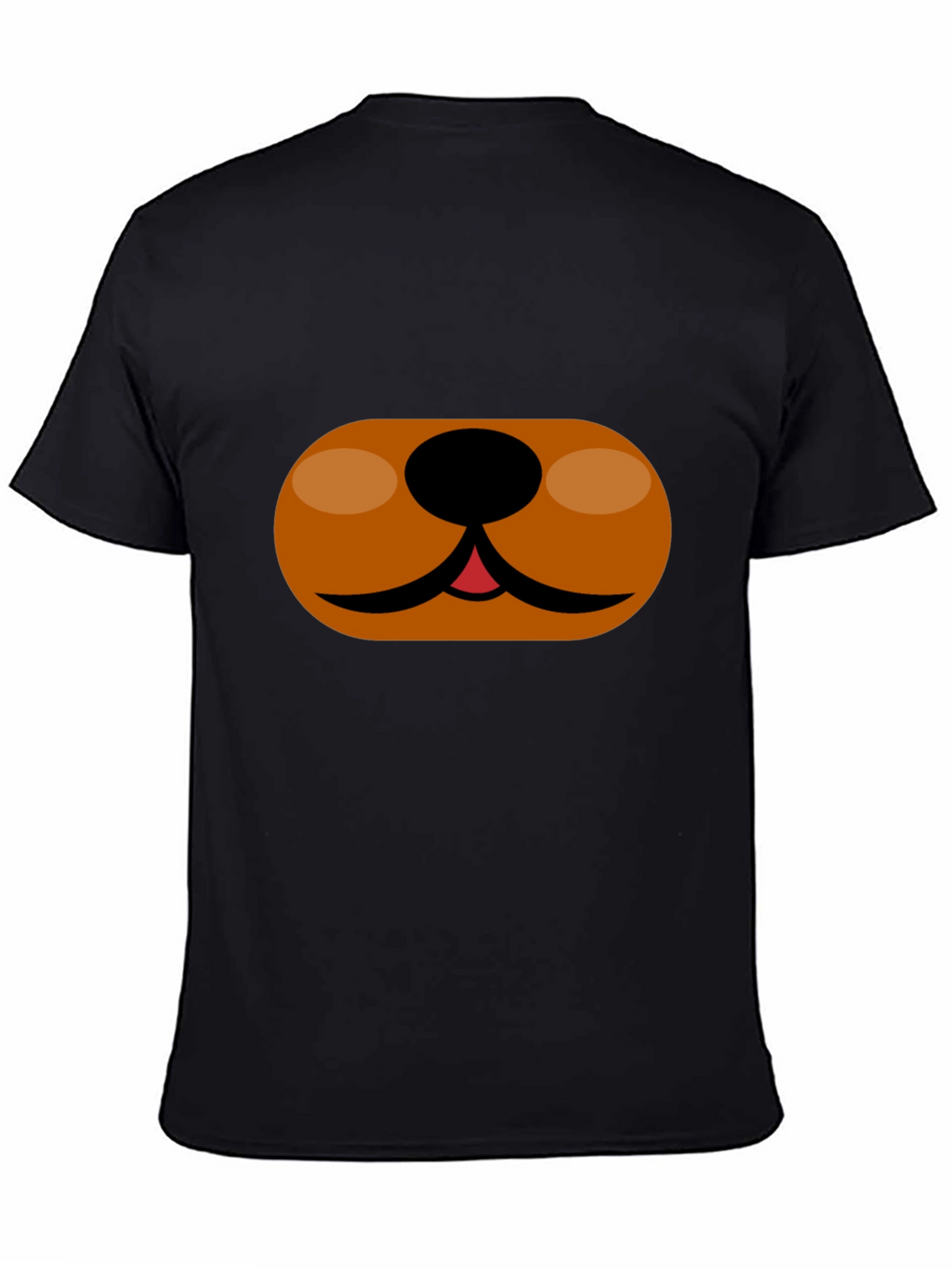 Cartoon Dog Face T-Shirt - Black Cotton Tee