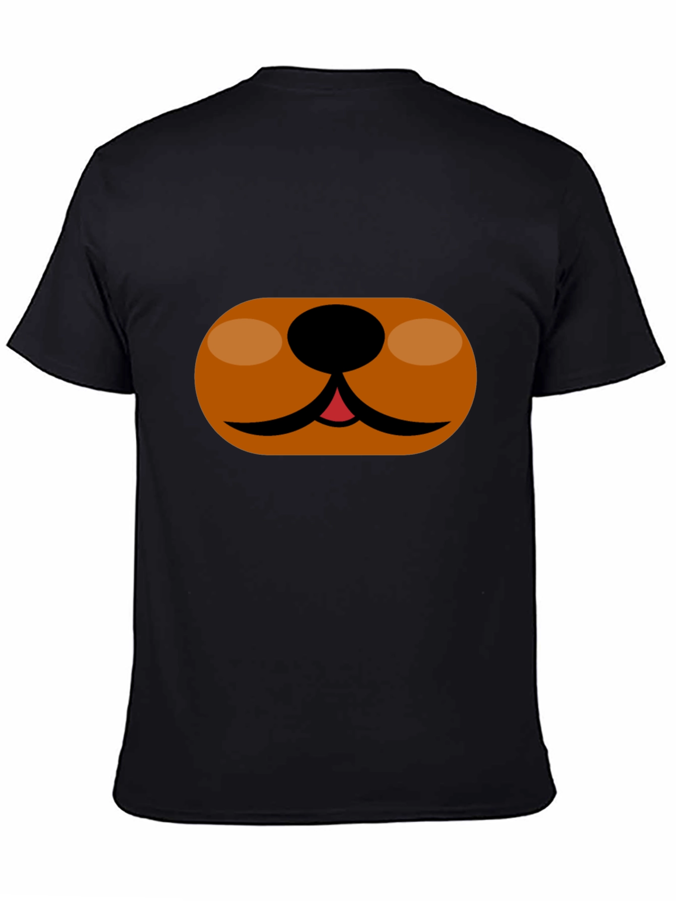 Cartoon Dog Face T-Shirt - Black Cotton Tee