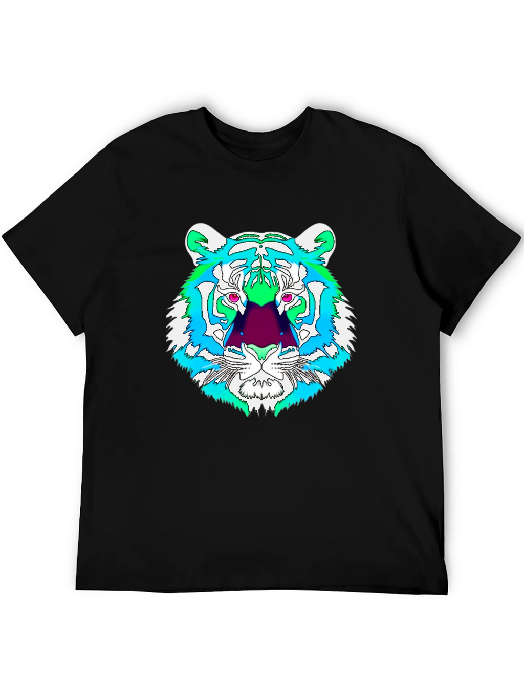 Vibrant Tiger Graphic Tee - Mens Black T-Shirt