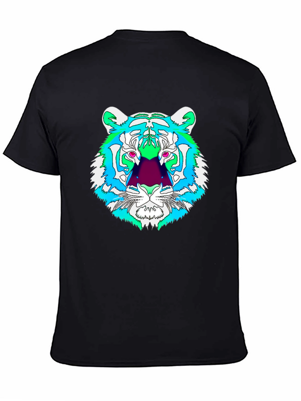 Vibrant Tiger Graphic Tee - Mens Black T-Shirt