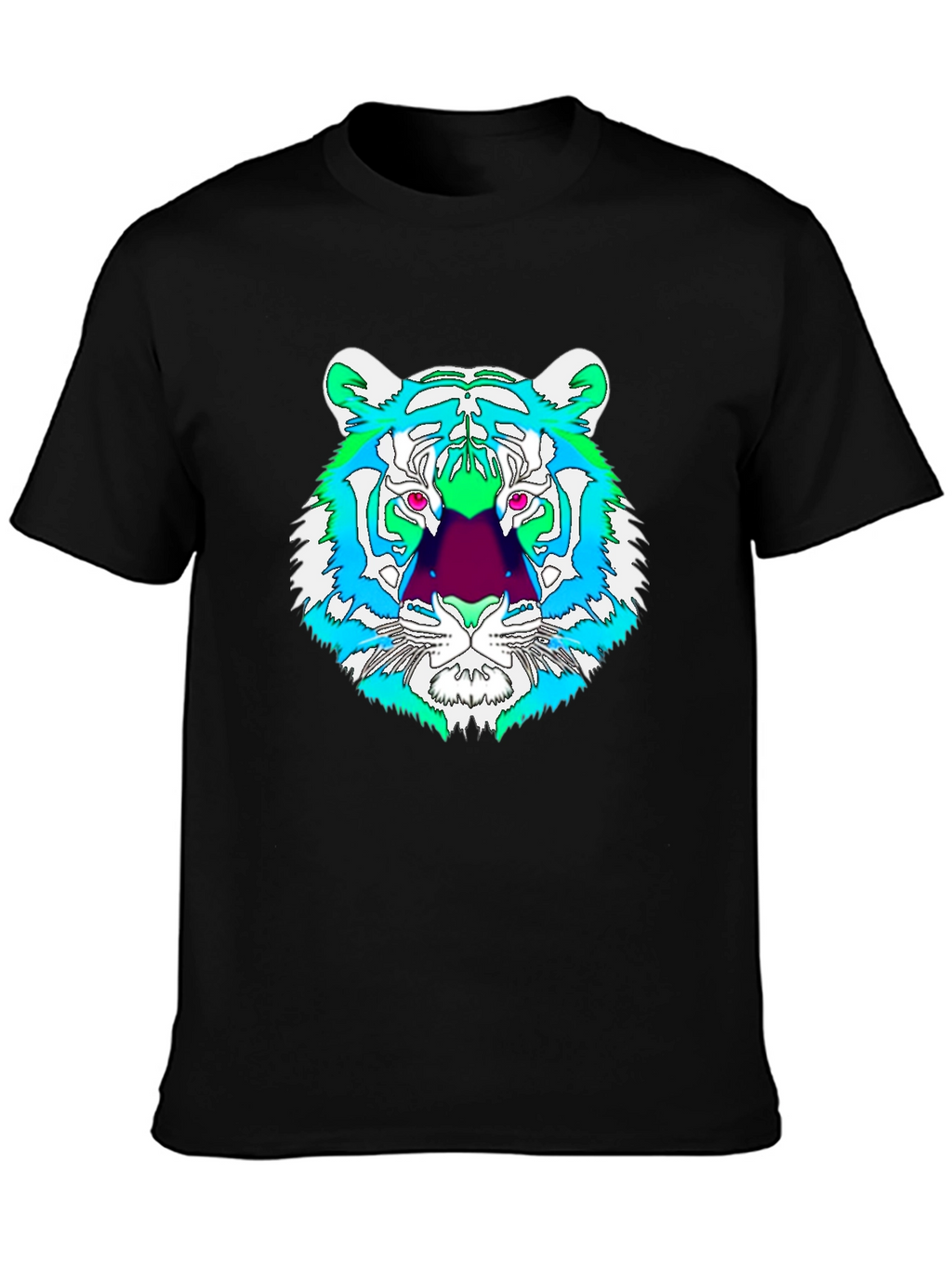 Vibrant Tiger Graphic Tee - Mens Black T-Shirt