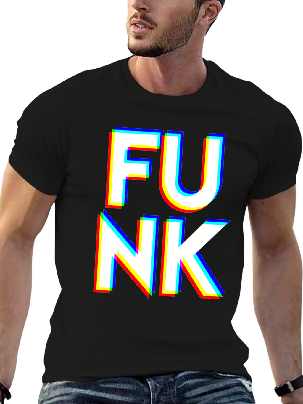 Funky Black T-Shirt - Bold Graphic Print
