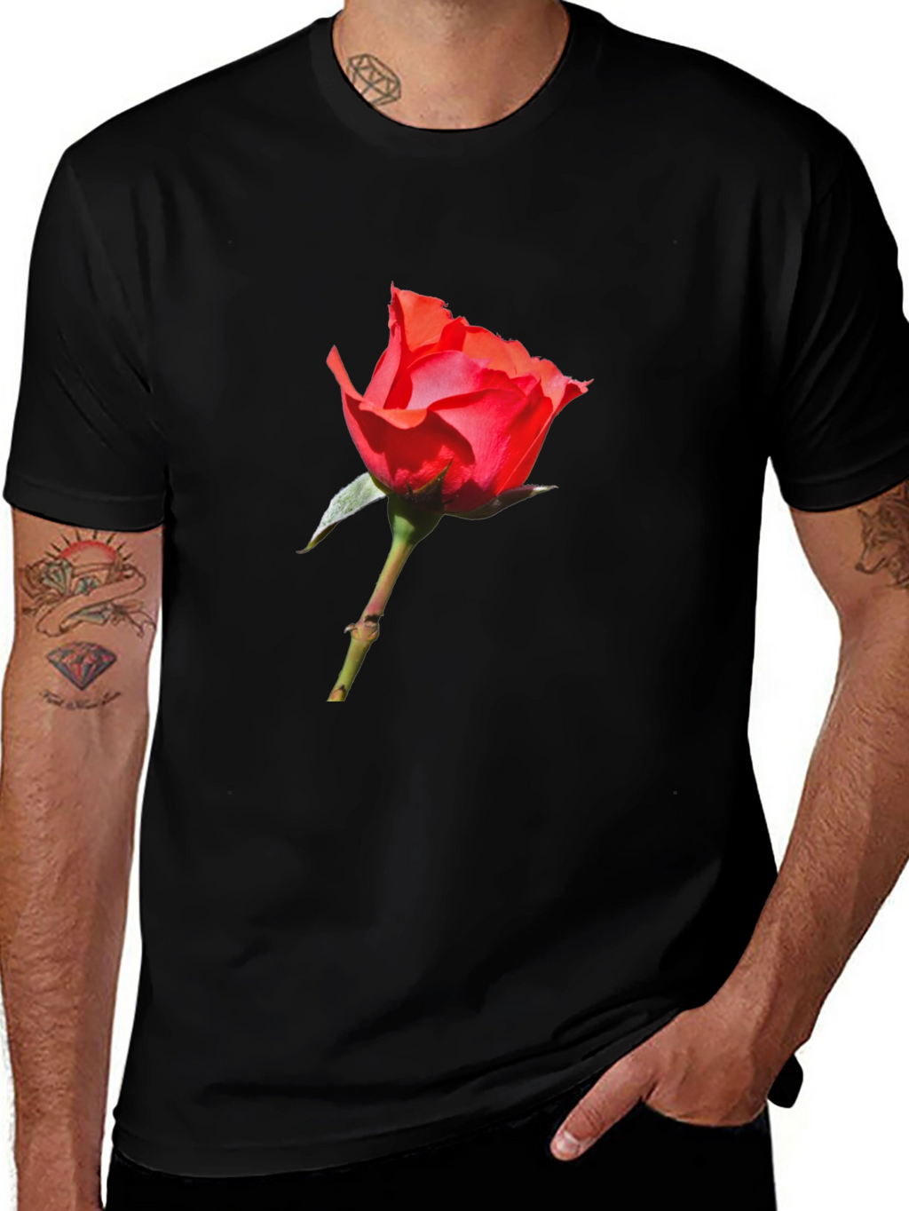 Red Rose Graphic T-Shirt - Classic Comfort