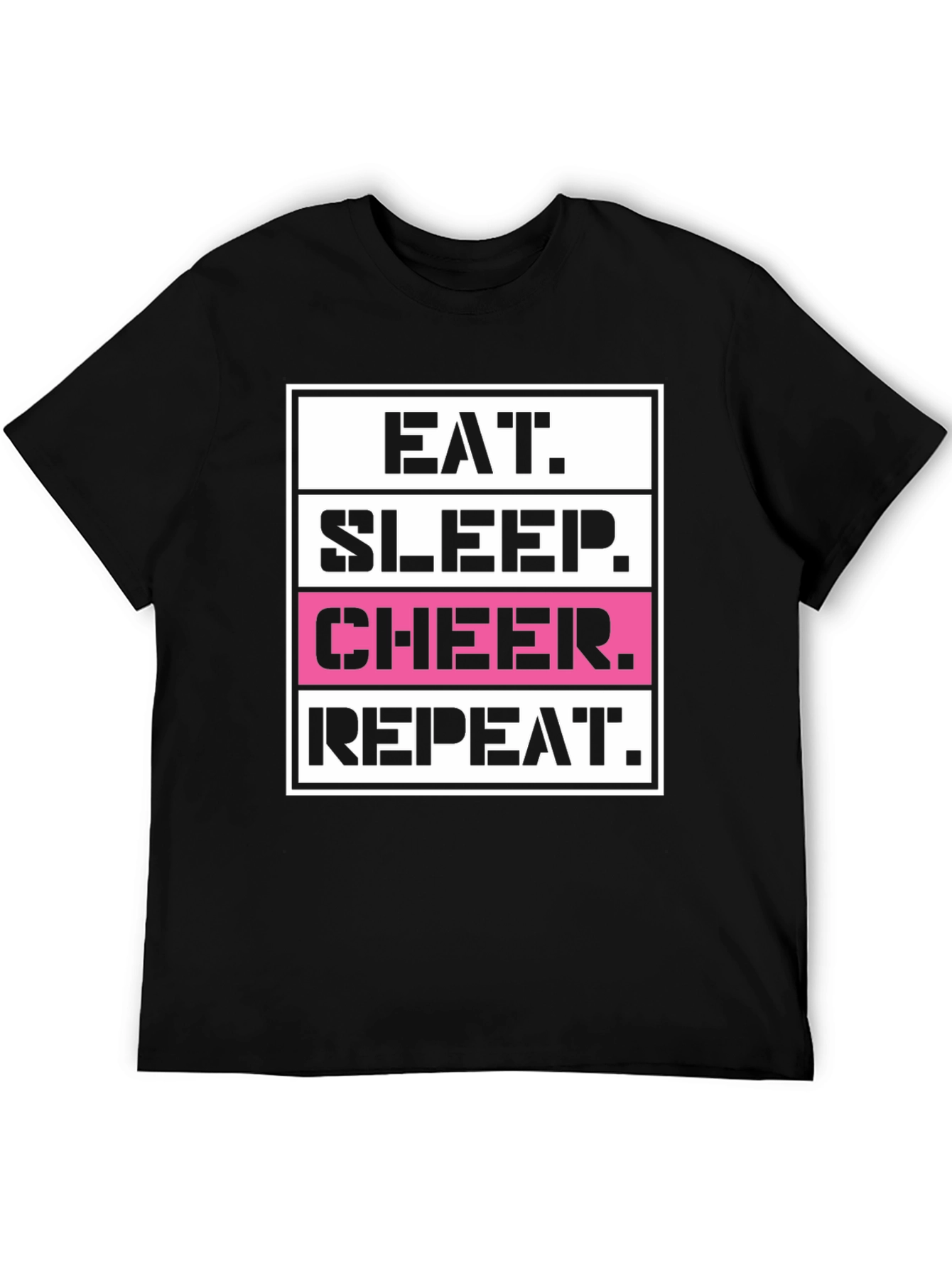 Eat Sleep Cheer Repeat Graphic T-Shirt