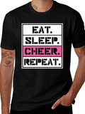 Eat Sleep Cheer Repeat Graphic T-Shirt