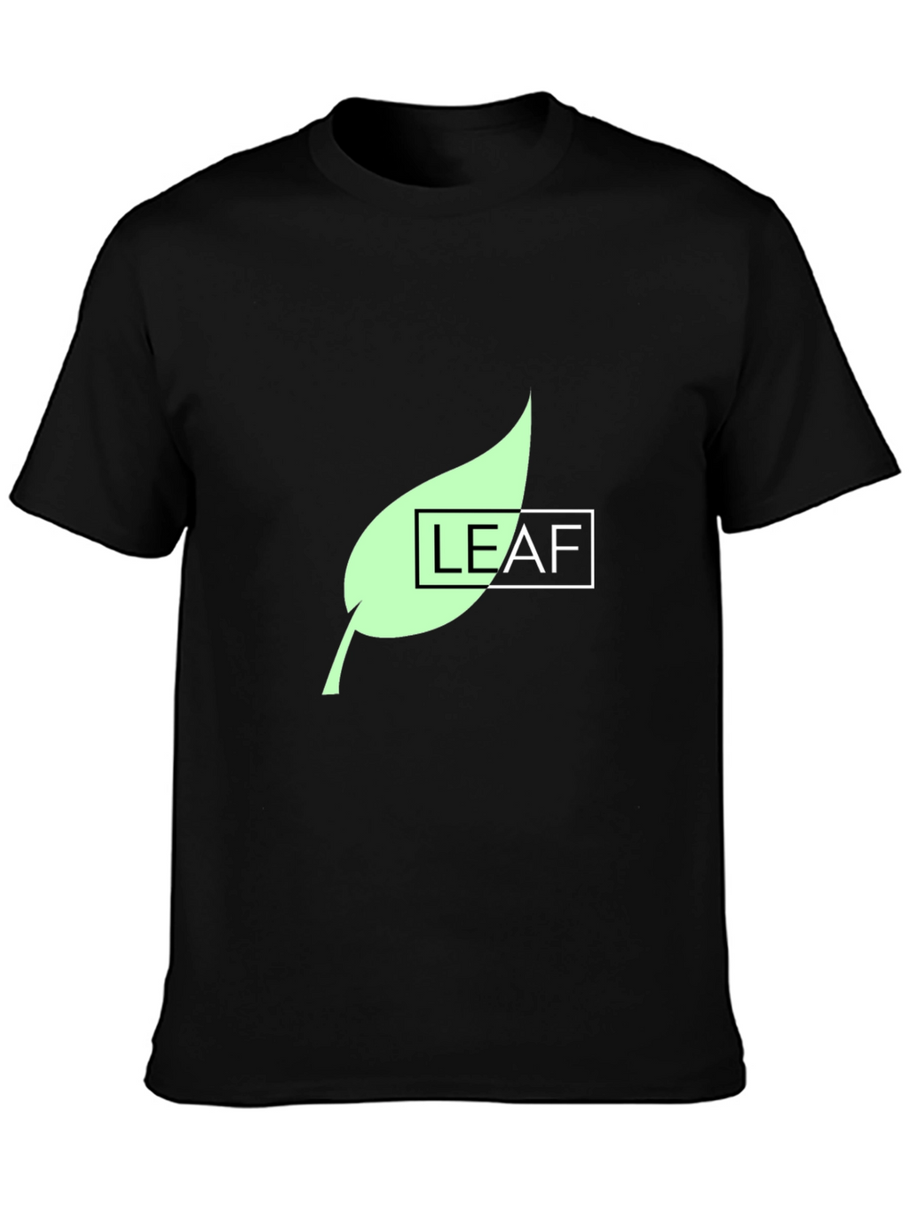 Leaf Graphic Print Black T-Shirt