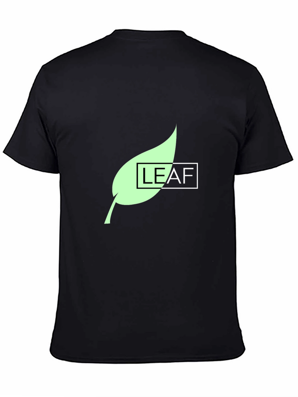 Leaf Graphic Print Black T-Shirt