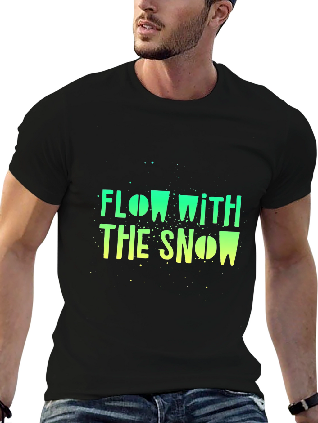 Flow With The Snow Black Graphic T-Shirt
