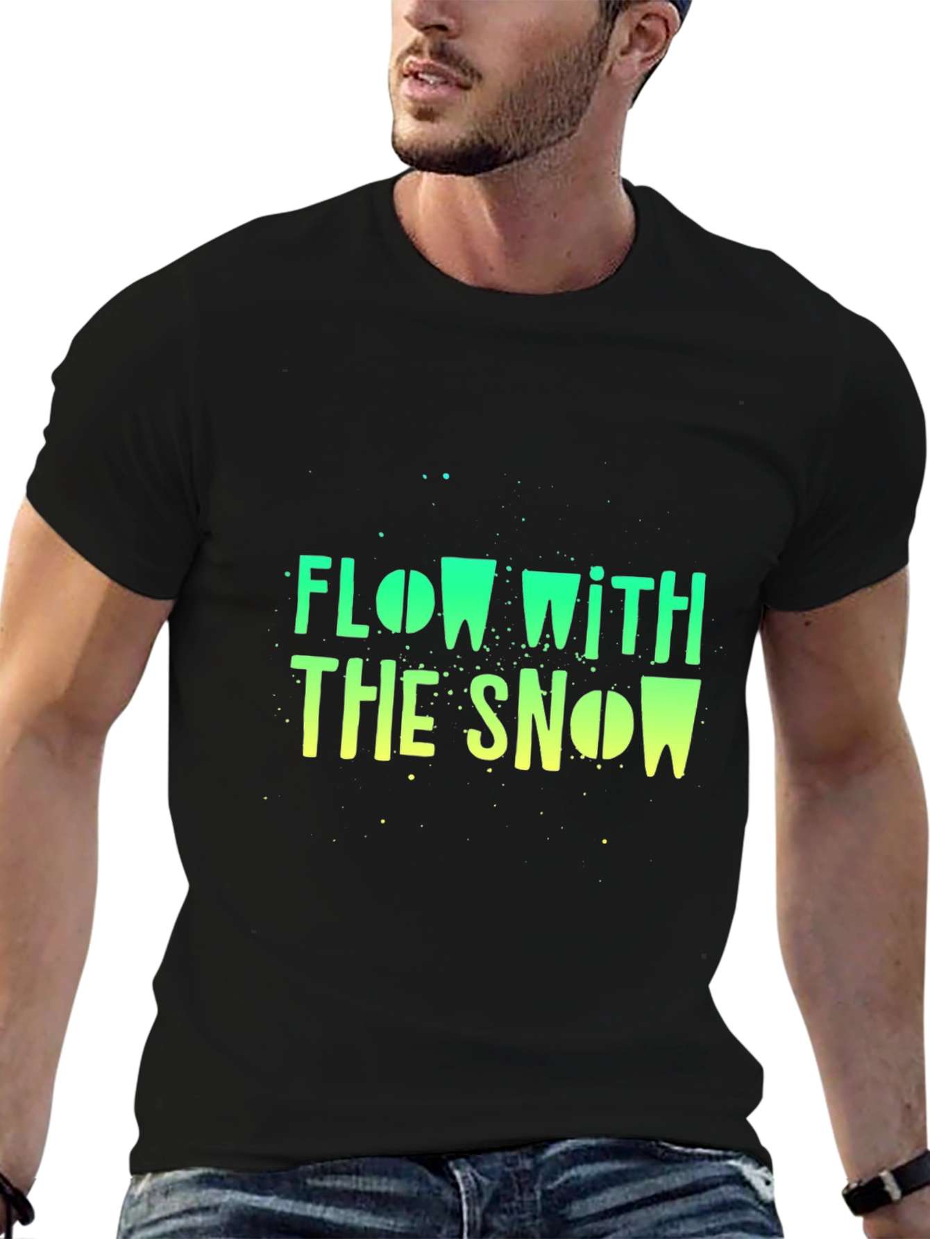 Flow With The Snow Black Graphic T-Shirt