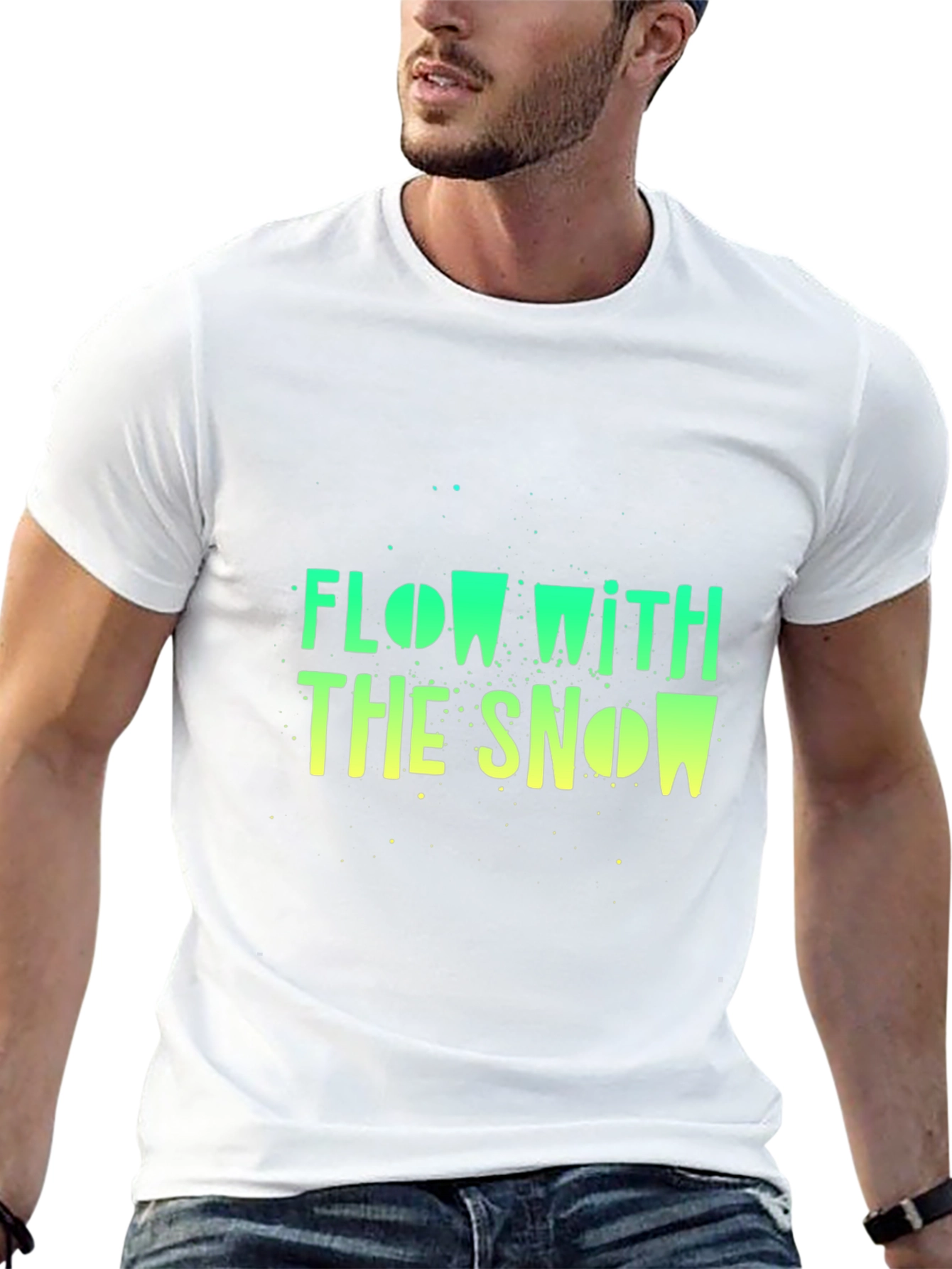 Flow With The Snow Black Graphic T-Shirt