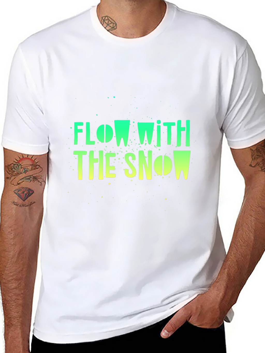 Flow With The Snow Black Graphic T-Shirt