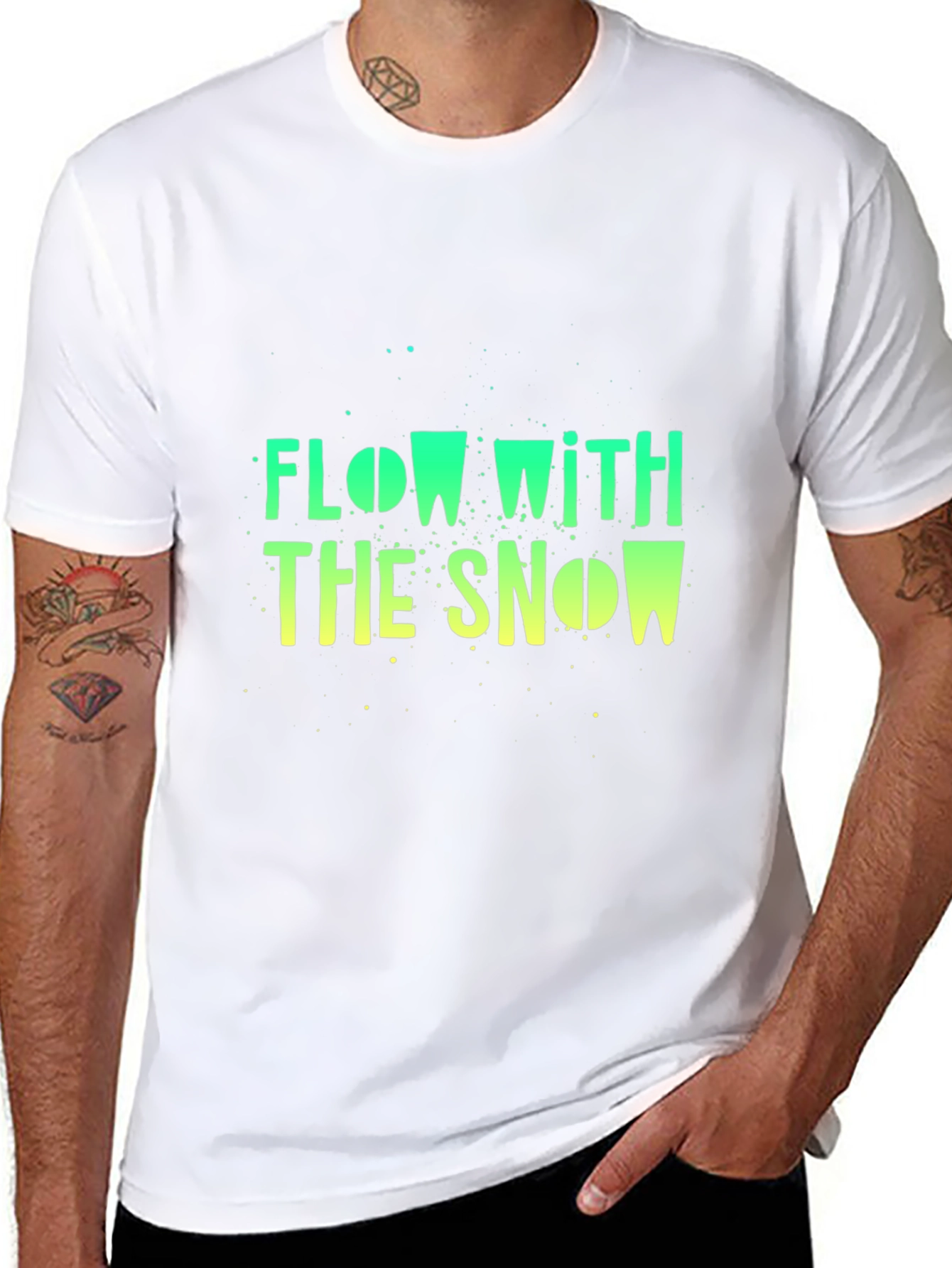 Flow With The Snow Black Graphic T-Shirt