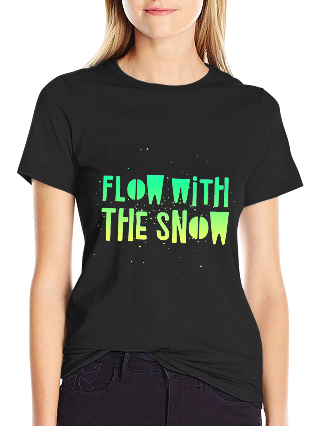 Flow With The Snow Black Graphic T-Shirt