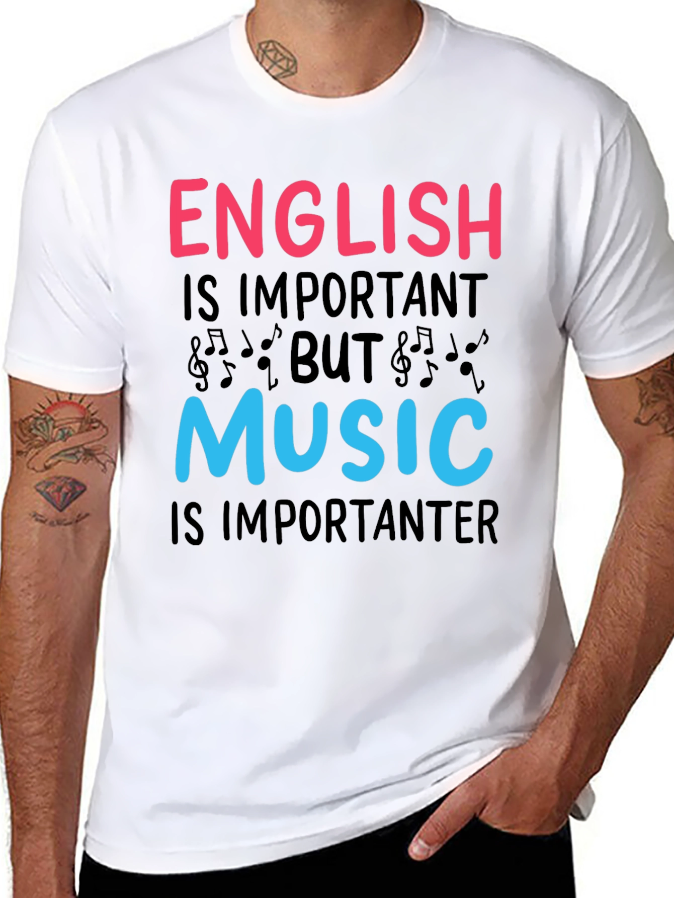 English vs Music T-Shirt - Importanter Funny Tee