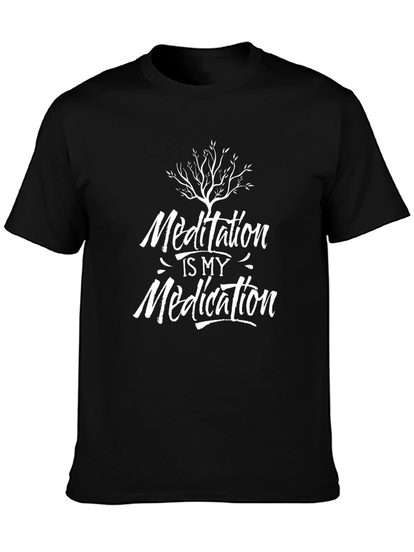 Meditation is My Medication Black Graphic Tee