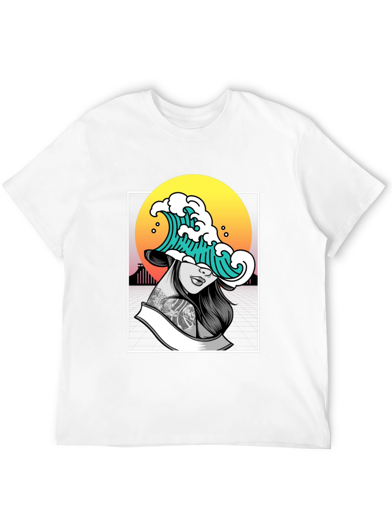 Wave Girl Graphic Black T-Shirt