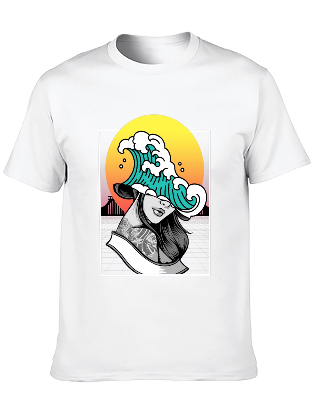 Wave Girl Graphic Black T-Shirt