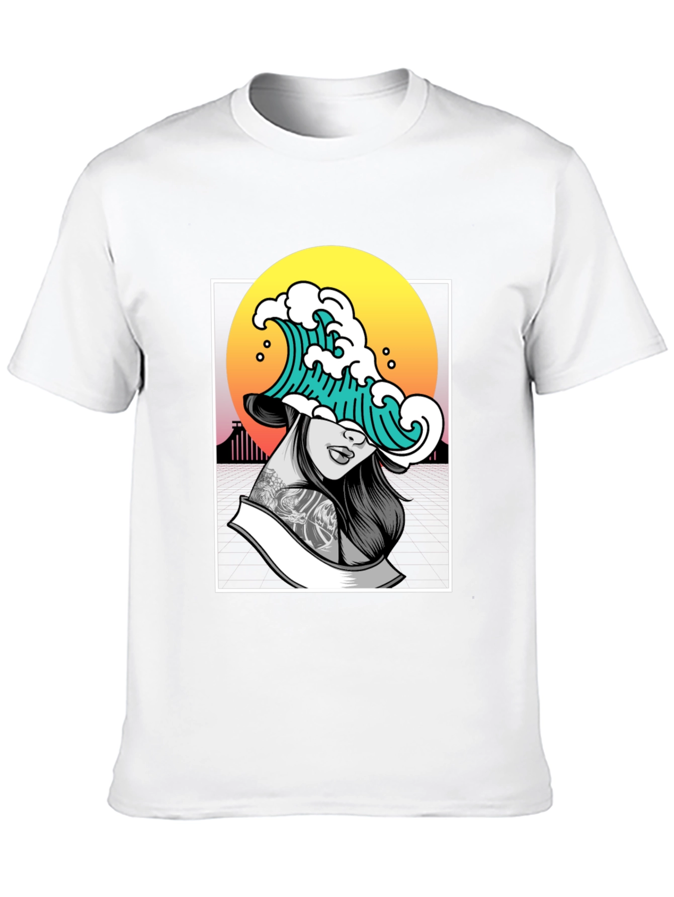 Wave Girl Graphic Black T-Shirt