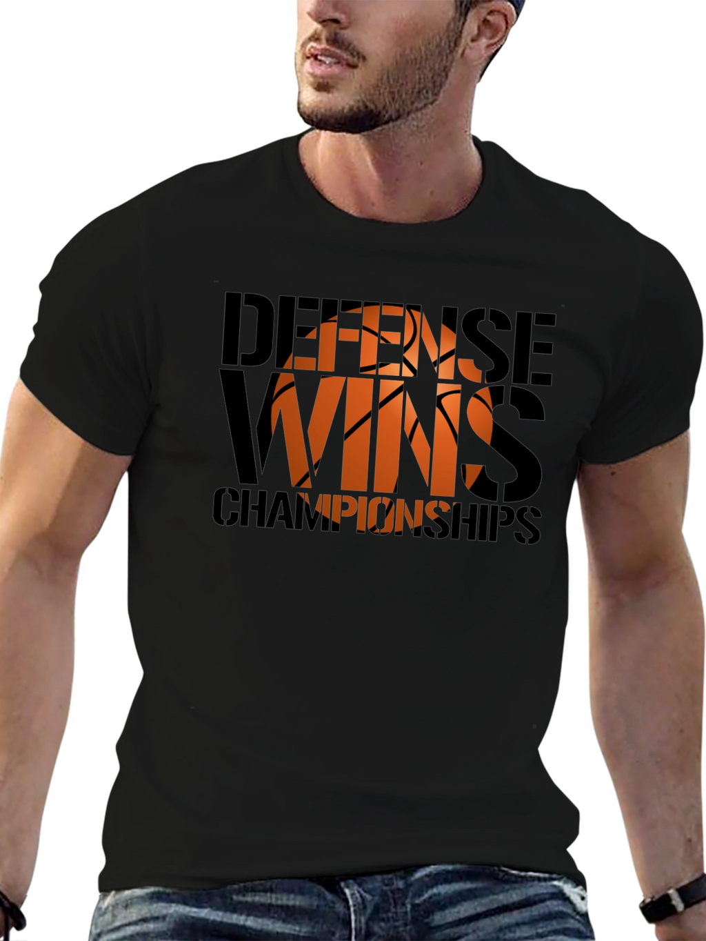 Defense Wins Championships Basketball Graphic Tee