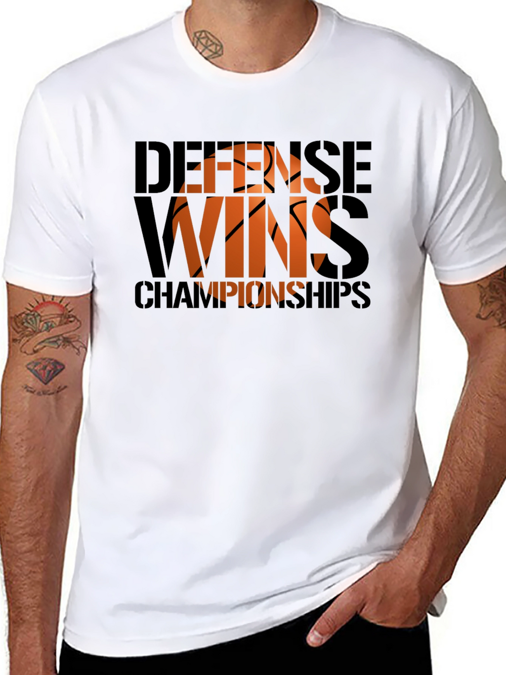Defense Wins Championships Basketball Graphic Tee
