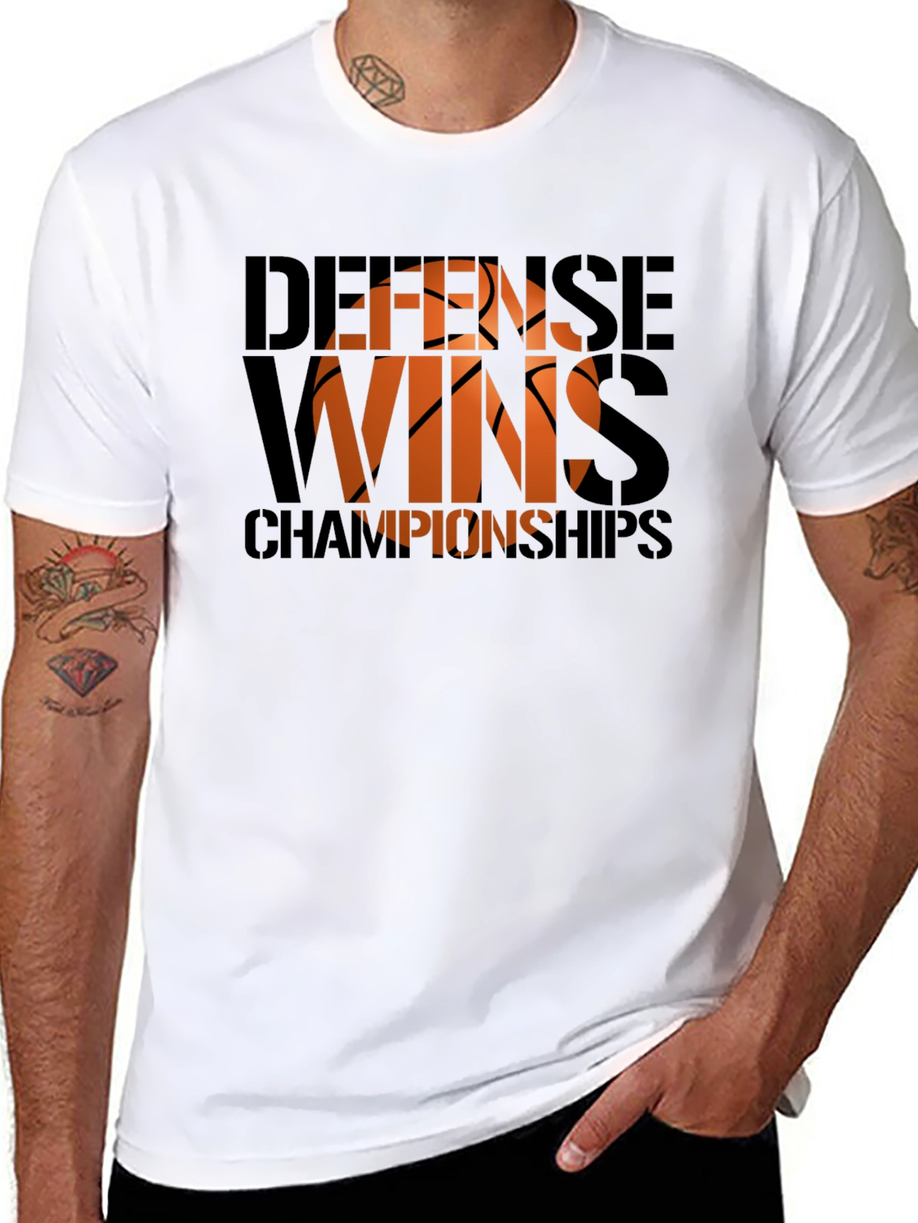 Defense Wins Championships Basketball Graphic Tee