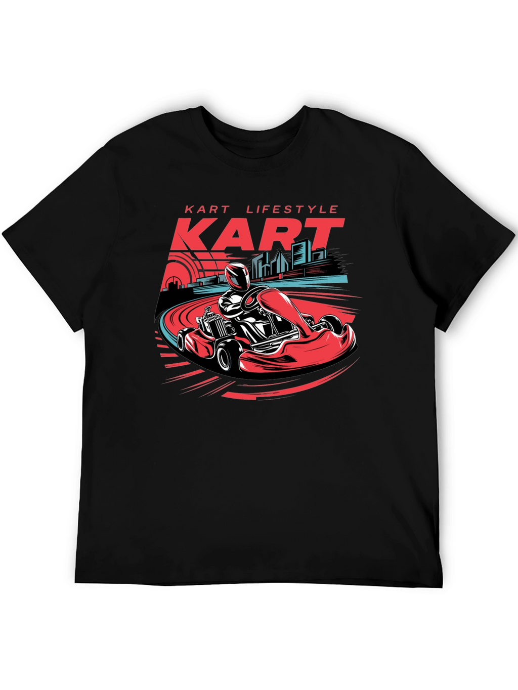 Kart Lifestyle Graphic T-Shirt - Racing Go-Kart Design