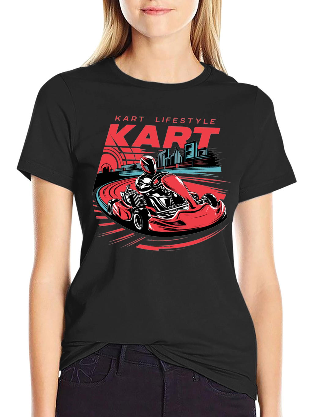 Kart Lifestyle Graphic T-Shirt - Racing Go-Kart Design