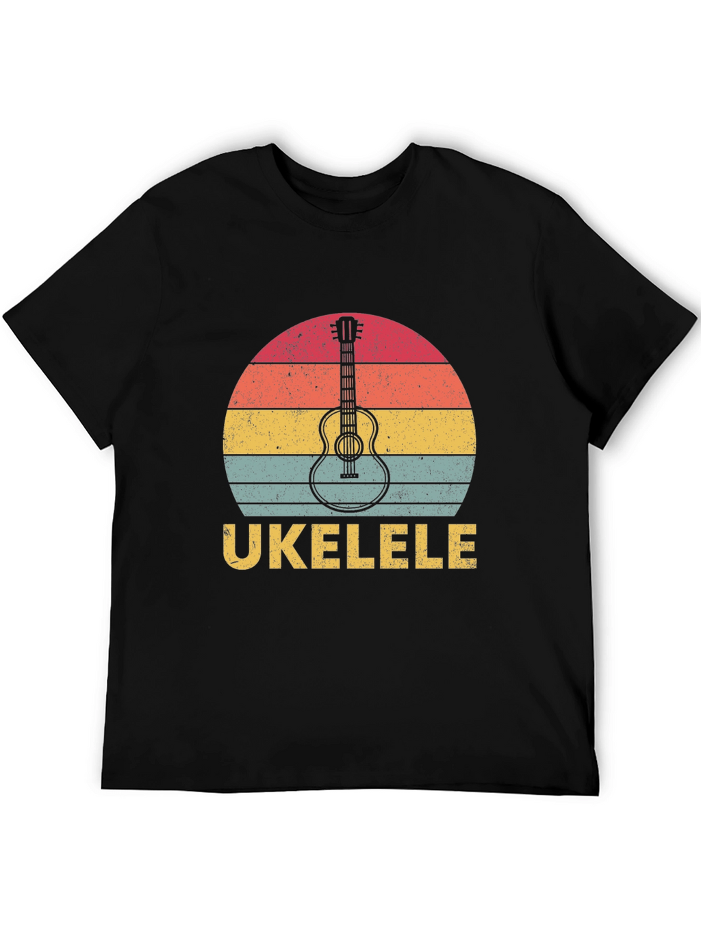 Retro Ukulele Sunset Graphic T-Shirt