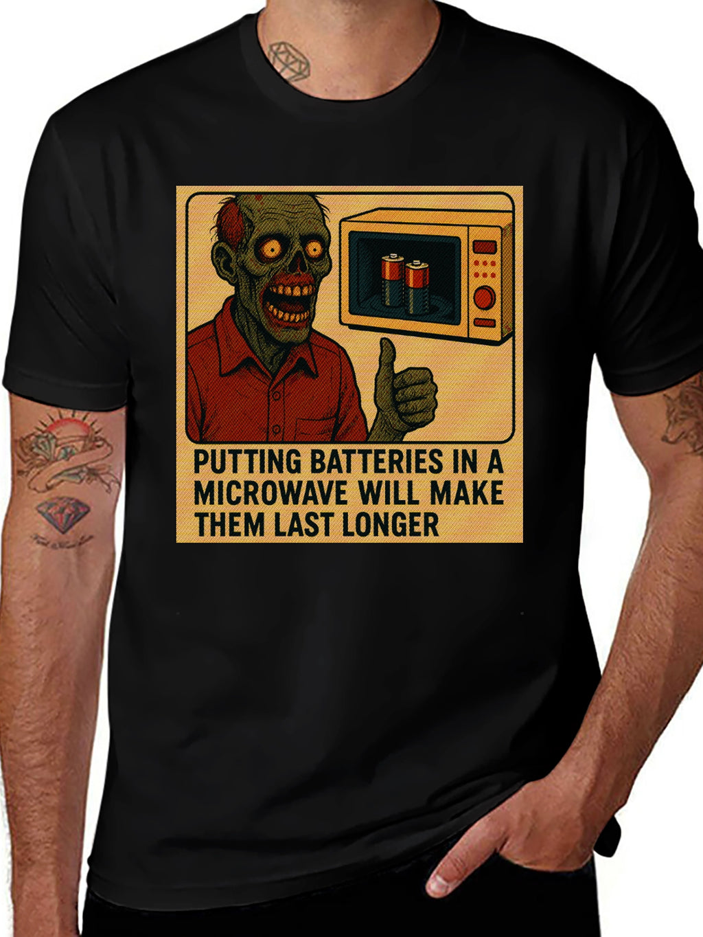 Microwave Battery Zombie Graphic Tee